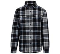 Trespass Mens Shirt Black Long Sleeve Button Up Shirt Microfleece Checkley