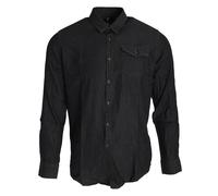 (L, Black Denim) Premier Mens Jeans Stitch Long Sleeve Denim Shirt