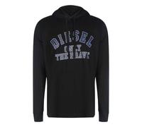 (L, Black) Diesel Mens Only The Brave Logo Hooded T-Shirt