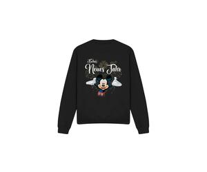 (L, Black) Disney Unisex Adult German Mickey Mouse Fireworks New Year Sweatshirt