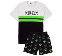 (L, Black/Grey/Green) Xbox Mens Gamer T-Shirt & Shorts Set