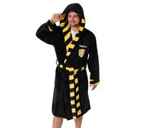(L, Black) Harry Potter Unisex Adult Hufflepuff Hooded Robe