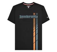 (L, Black) Lambretta Mens SS25 Racing Stripe T-Shirt