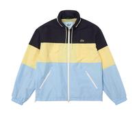 Lacoste Mens Colour Block Water Resistant Hooded Jacket - Black/Light Blue/Yellow - Black/Light Blue/Yellow - L