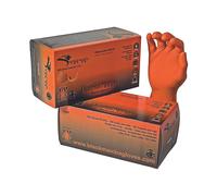 (L) Black Mamba Snakeskin Nitrile Disposable Gloves Orange