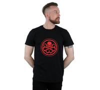 (L, Black) Marvel Mens Hydra Logo Cotton T-Shirt