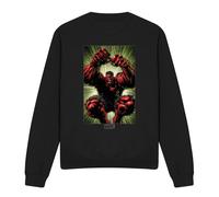 (L, Black) Marvel Unisex Adult Red Hulk Attack Sweatshirt