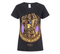 (L, Black) Marvel Womens/Ladies Avengers Infinity War Thanos Infinity Gauntlet T-Shirt