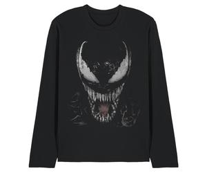 (L, Black) Marvel Womens/Ladies Venom Face Long-Sleeved T-Shirt