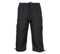 (L, Black) Mens 3/4 Shorts Trousers mesh Lined Bottoms
