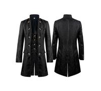(L, Black) Mens Overcoat Steampunk Vintage Coat Gothic Victorian Frock Carnival Costume