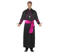 (L, Black/Pink) Smiffys Mens Cardinal Costume Set