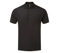 Premier Men's Coolchecker Pique Polo Shirt in Black | Size: Large Premier Black L