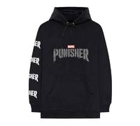 (L, Black) Punisher Skull Stamp Hoodie