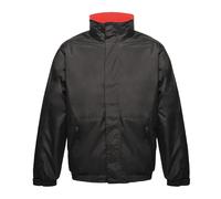 Regatta Mens Dover Waterproof Windproof Jacket (Black/Red) - Black/White - Size Large