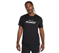 (L, Black/Reflective) Nike Mens Miler Swoosh Dri-FIT UV Protection T-Shirt