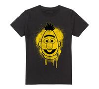 (L, Black) Sesame Street Unisex Adult Bert Graffiti T-Shirt