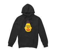 (L, Black) Sesame Street Unisex Adult Bert Kawaii Face Hoodie