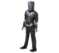 (L, Black/Silver) Black Panther Boys Deluxe Costume