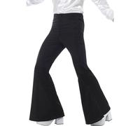 (L, Black) Smiffys Mens Costume Flared Trousers