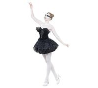 (L, Black) Smiffys Womens/Ladies Gothic Swan Masquerade Costume