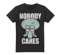 (L, Black) SpongeBob SquarePants Mens Nobody Cares Meme T-Shirt