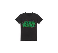 (L, Black) Star Wars Mens Christmas Lights Logo T-Shirt