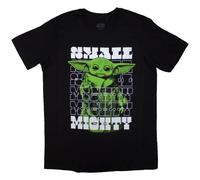 (L, Black) Star Wars The Mandalorian Unisex Adult Small & Mighty Grogu T-Shirt
