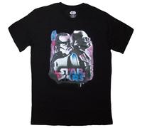 (L, Black) Star Wars Unisex Adult Darth Vader & Stormtrooper Neon T-Shirt