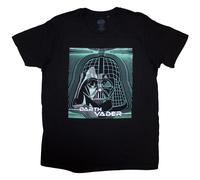 (L, Black) Star Wars Vader Grid Mask T Shirt