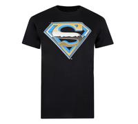 (L, Black) Superman Mens Chrome Logo T-Shirt