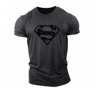 (L, black) Superman T-shirt Youth Sports Short Sleeve