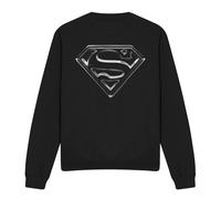 (L, Black) Superman Unisex Adult Steel Logo Sweatshirt