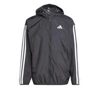 (L, Black/White) Adidas Mens Essentials 3 Stripes Lightweight Windbreaker
