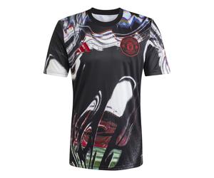 (L, Black/White) Adidas Mens Pre-Match Manchester United FC T-Shirt