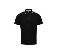 (L, Black/White) Premier Mens Contrast Coolchecker Polo Shirt