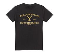 (L, Black) Yellowstone Unisex Adult Dutton Ranch Simple T-Shirt
