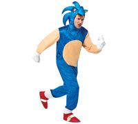 (L, Blue/Beige) Sonic The Hedgehog Mens Deluxe Costume