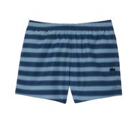 (L, Blue) Lacoste Mens Striped Swimming Trunks