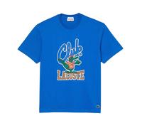 (L, Blue) Lacoste Unisex Adult Club Printed Heavy Cotton T-Shirt