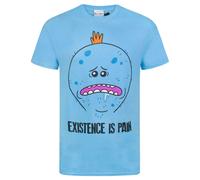 (L, Blue) Rick And Morty Mens Meeseeks Existence Is Pain T-Shirt