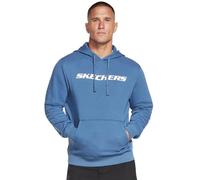 (L, Blue) Skechers Mens Heritage II Pullover Kangaroo Pocket Comfort Fit Hoody