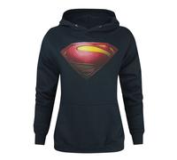 (L, Blue) Superman Womens/Ladies Man Of Steel Logo Hoodie