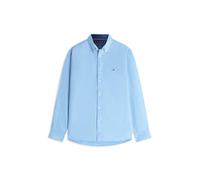 (L, Blue) Tommy Hilfiger Mens Embroidered Logo Linen Shirt