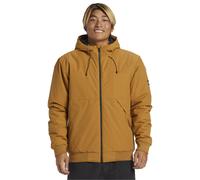 (L, Bone Brown) Quiksilver Mens Brooks 5K Warm Insulated Hooded Jacket Coat Waterproof