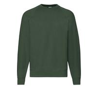 (L, Bottle Green) Fruit Of The Loom Mens Classic 80/20 Raglan Sweatshirt