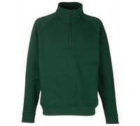 (L, Bottle Green) Fruit Of The Loom Mens Zip Neck Sweatshirt