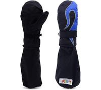L-Bow Flame Children's Mittens + Stay On Mittens for Kids + Waterproof Stay On Design + Cold Weather 3M Thinsulate Material + Winter Toddler Mittens for Snow (Blue, Medium (4-7 yrs))