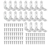 L Brackets 40x40mm 20pcs Angle Brackets Stainless Steel Metal Brackets 90 Degree Corner Bracket Right Angle Bracket with 80 Screws Corner Connectors for Wood Shelf Table Chair Bookcase - Silver