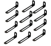 L Brackets 6/12pcs with Long Hole Corner Codes, Adjustable Angles, Suitable for Fixing Furniture, Tables, Chairs, Etc(Black-12pcs)